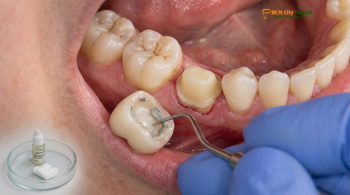 Visual description of temporary tooth repair diy