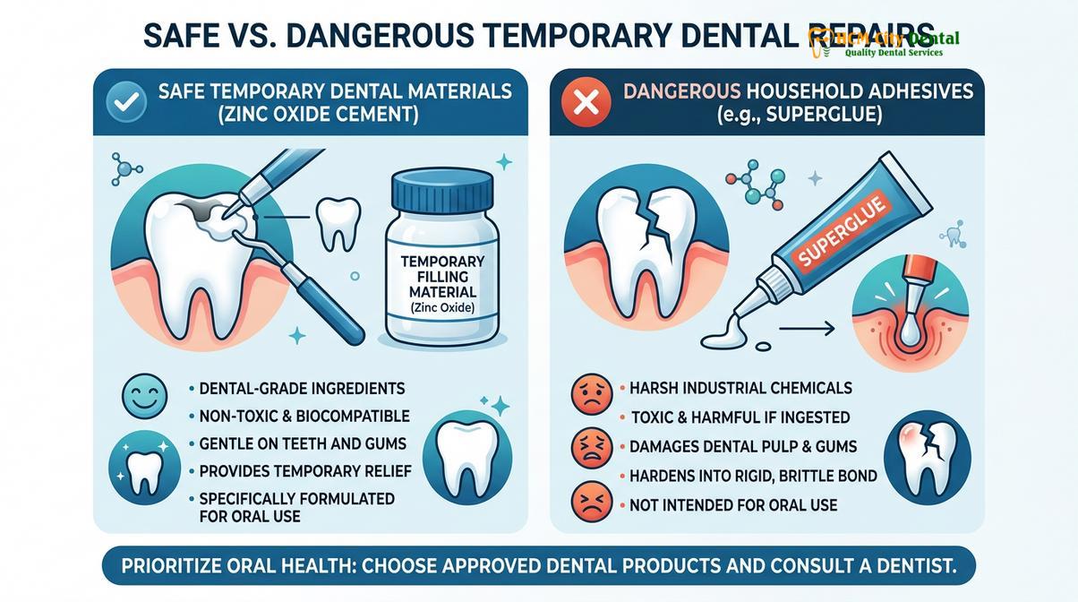 Summary diagram of temporary tooth repair diy