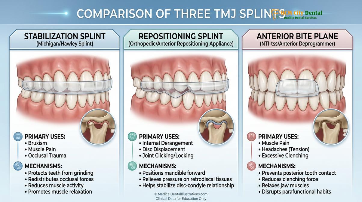 Visual description of night guard for TMJ