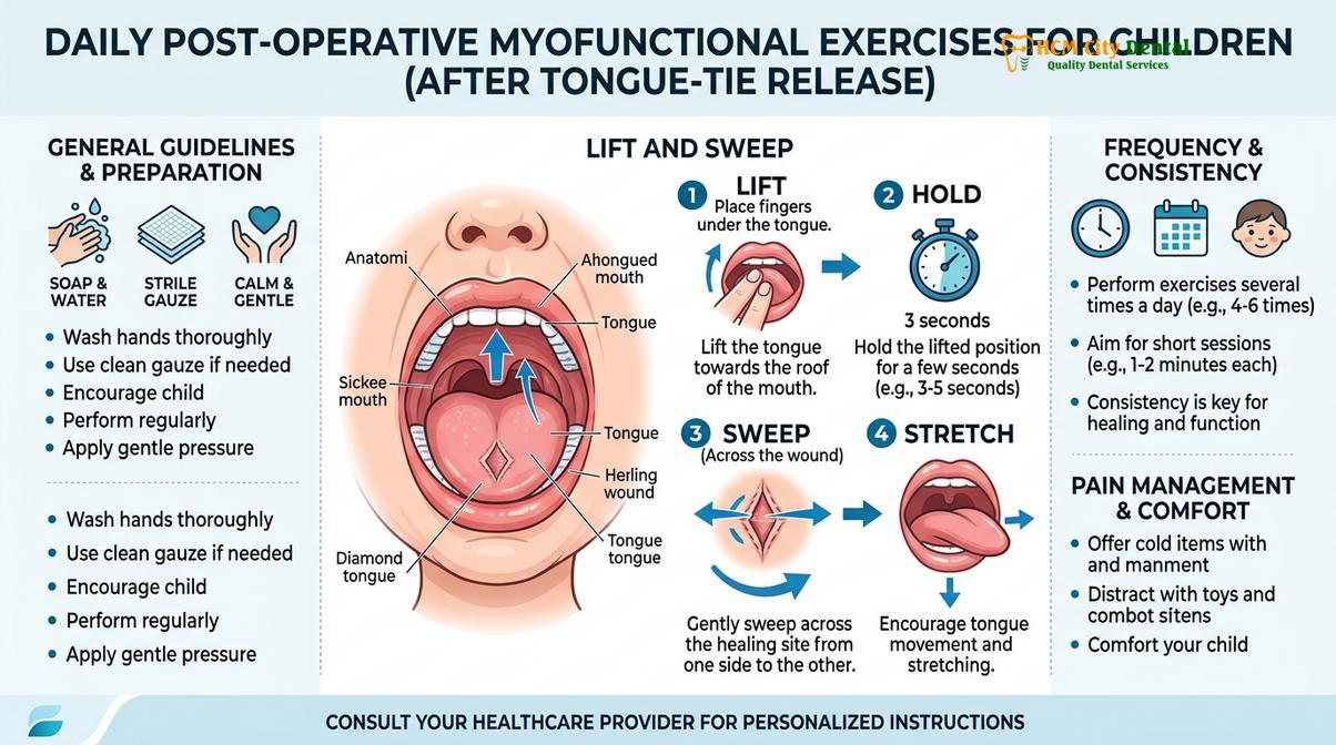 Summary diagram of tongue tie release kids