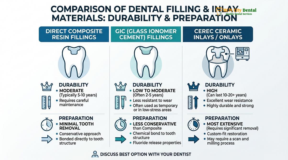 Summary diagram of Tooth Colored Filling Materials GIC Composite Ceramic
