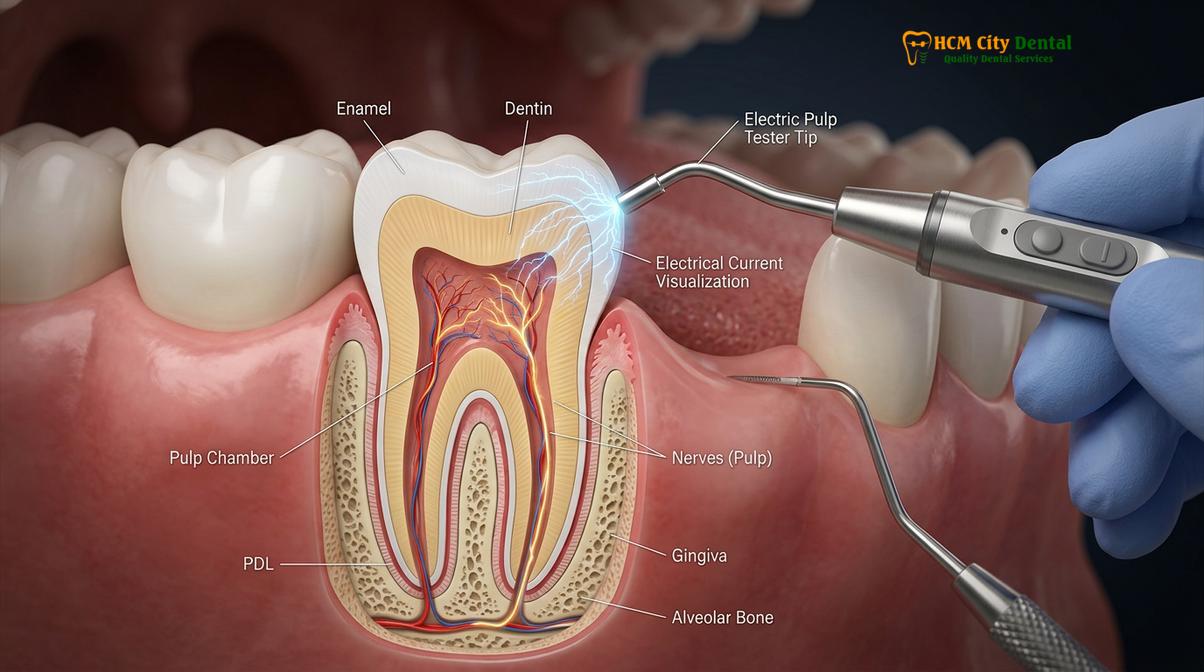 Clinical photography related to Tooth Pulp Vitality Test