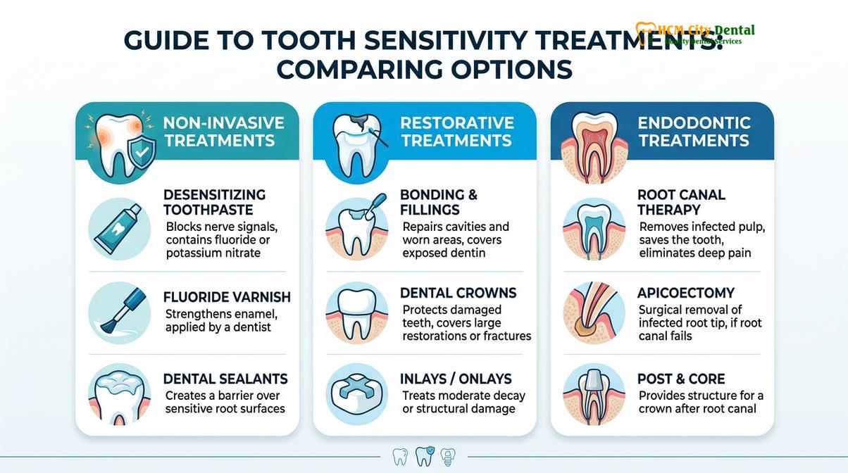 Summary diagram of tooth sensitivity treatment