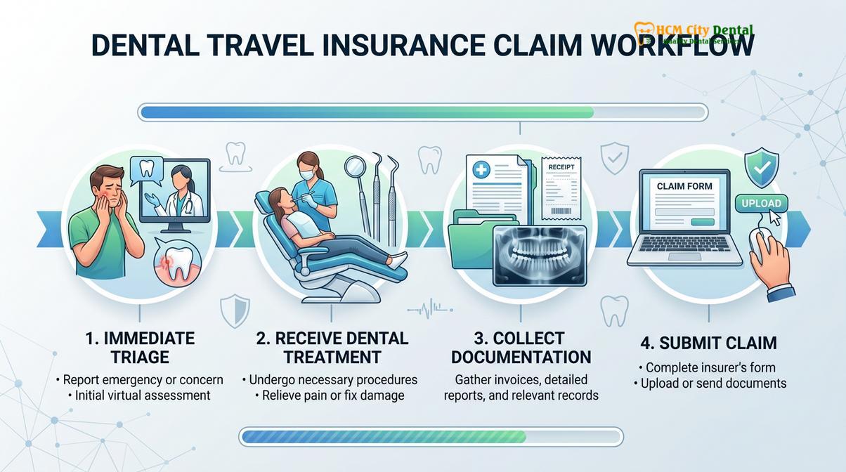 Visual description of travel insurance dental emergency vietnam