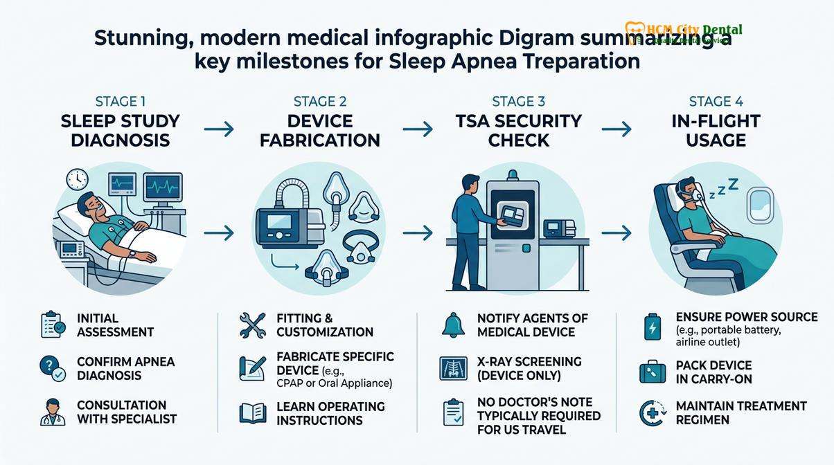 Visual illustration of traveling with sleep apnea