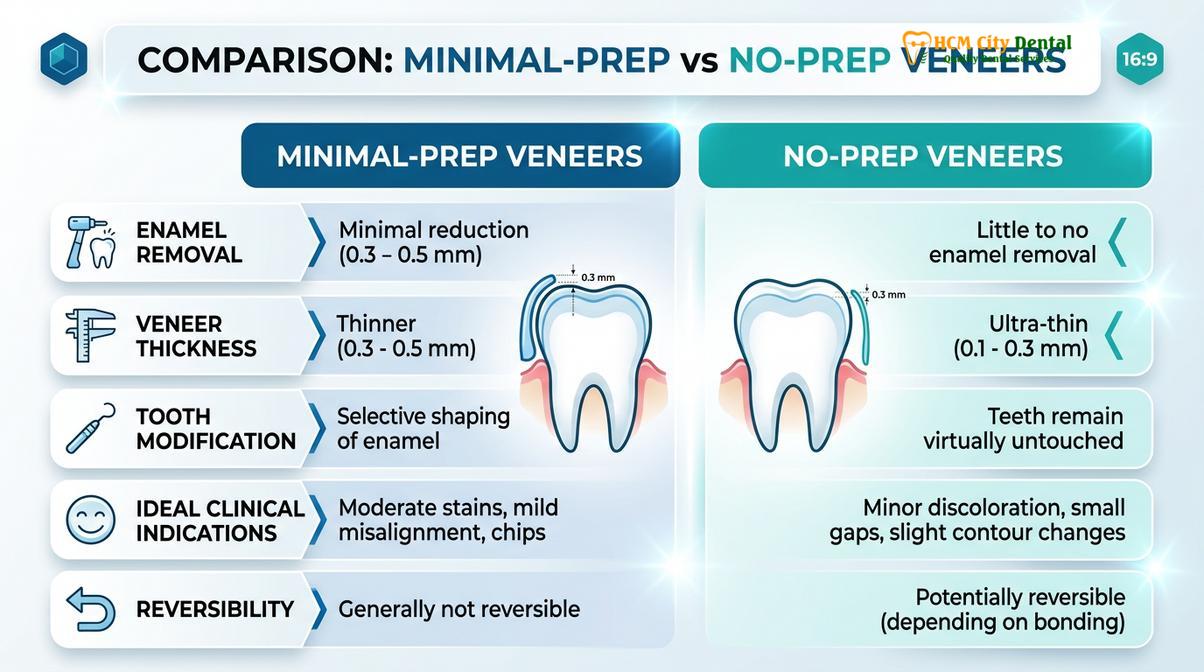 Summary diagram of ultra thin veneers