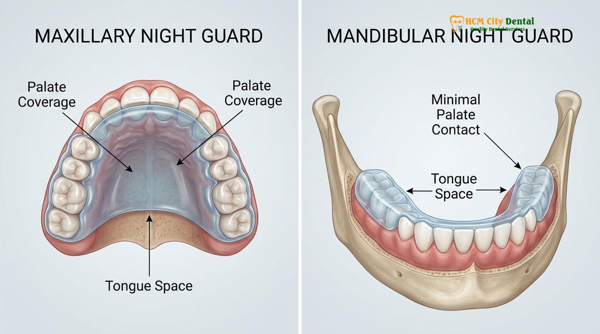 Clinical photography related to upper or lower night guard