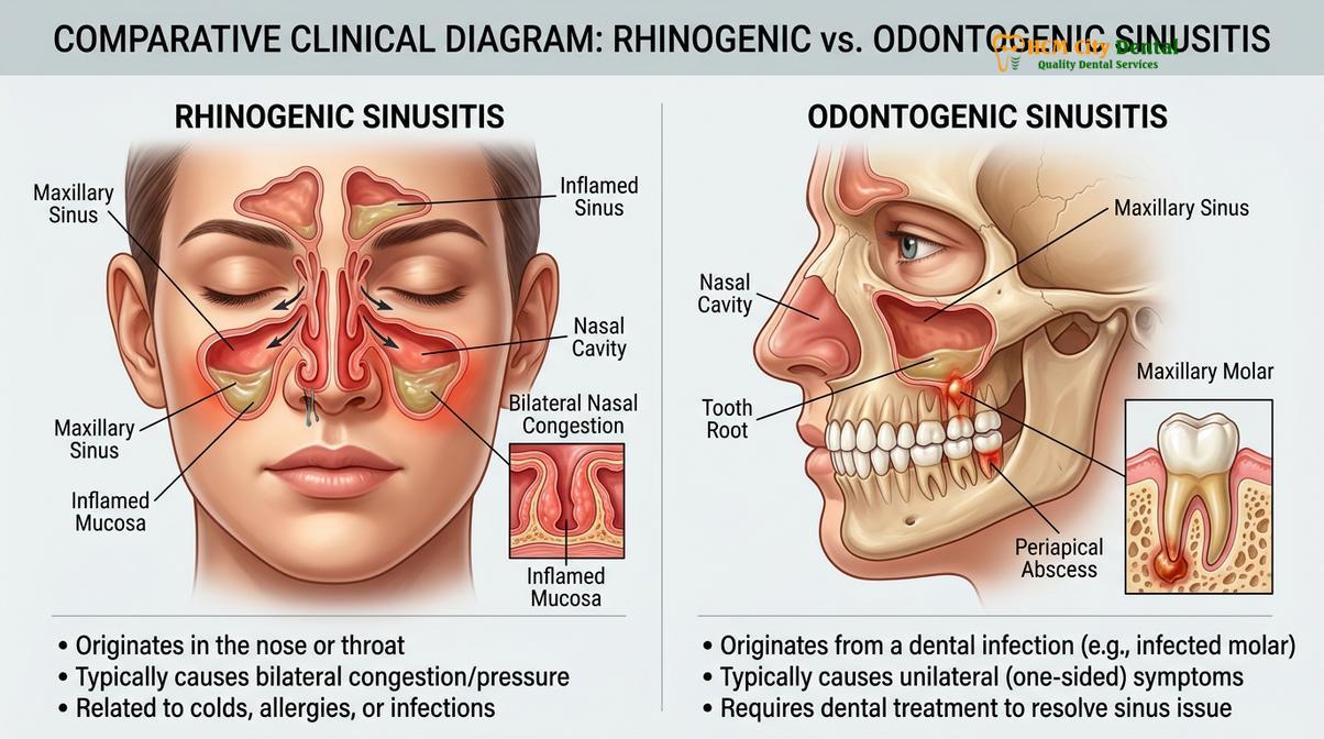 Visual illustration of upper wisdom tooth sinus pressure