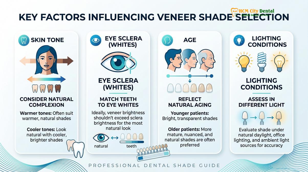 Summary diagram of veneer shade guide