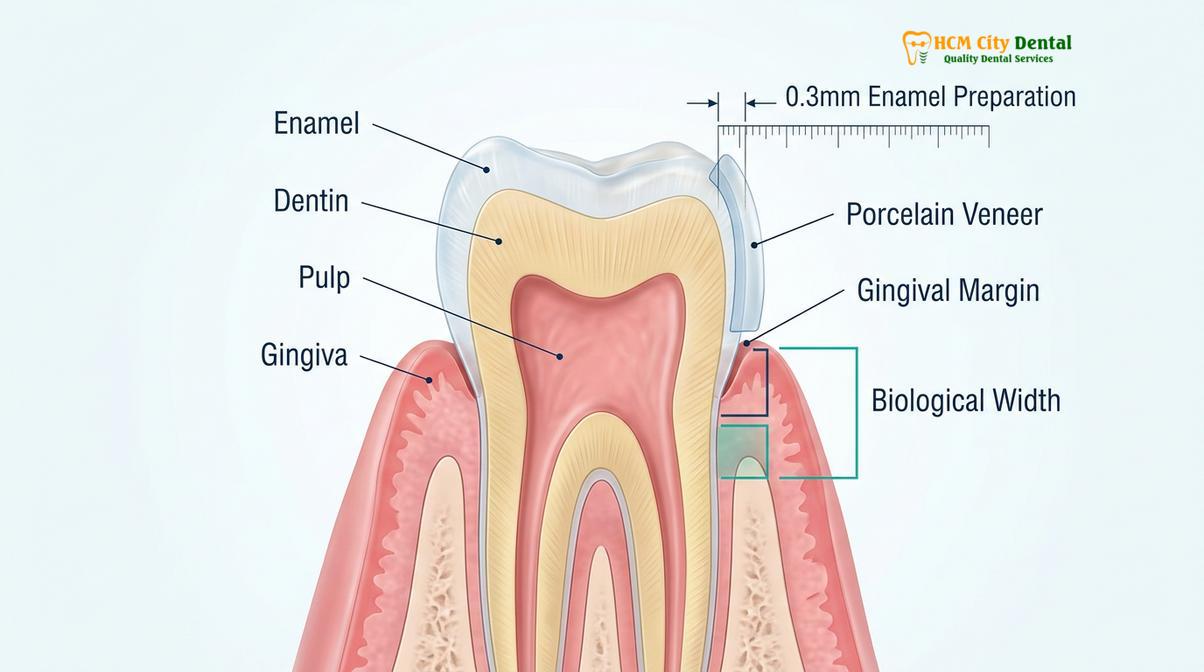 Visual description of dental veneers installment vietnam