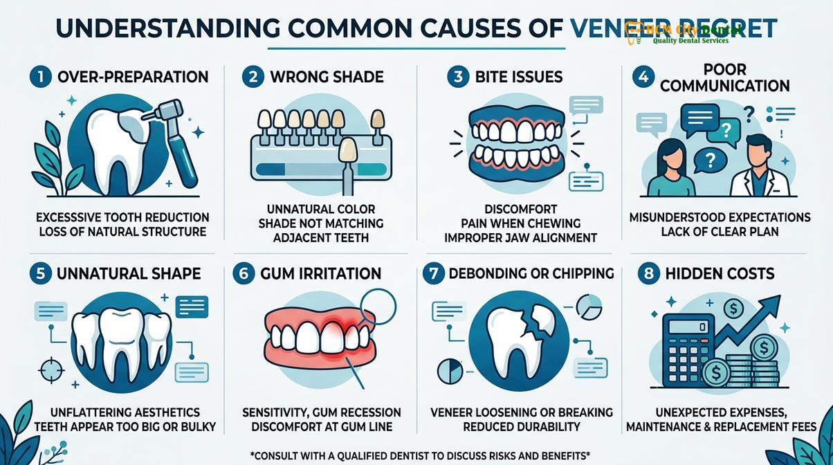 Summary diagram of veneers regret