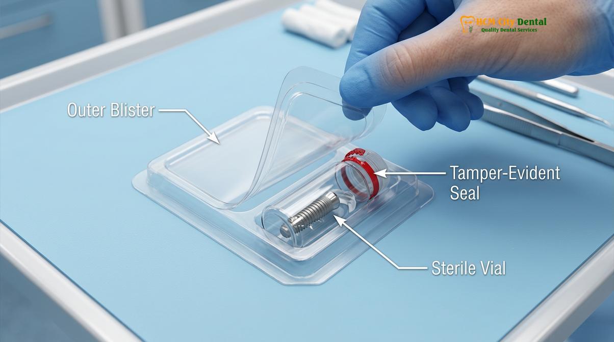 Clinical photography related to verify genuine dental implant barcode packaging