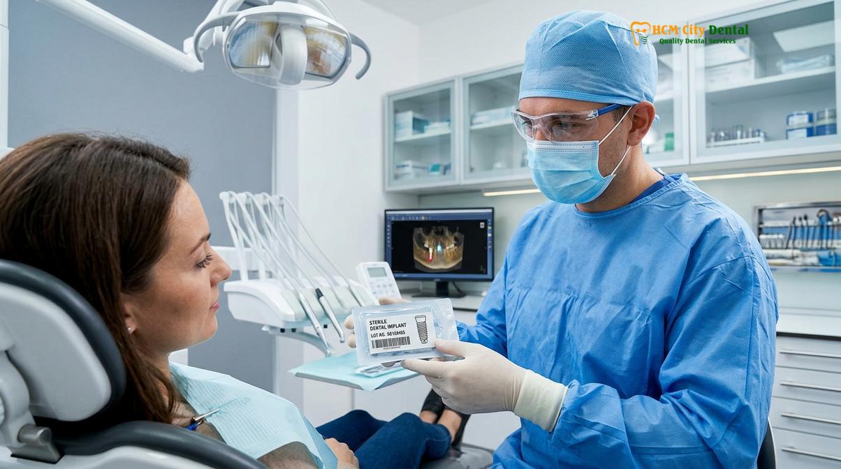 Visual description of verify genuine dental implant barcode packaging