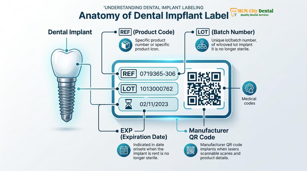 Summary diagram of verify genuine dental implant barcode packaging