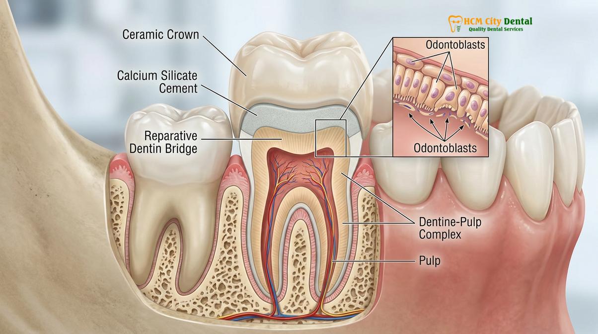 Clinical photography related to vital pulp therapy crowns