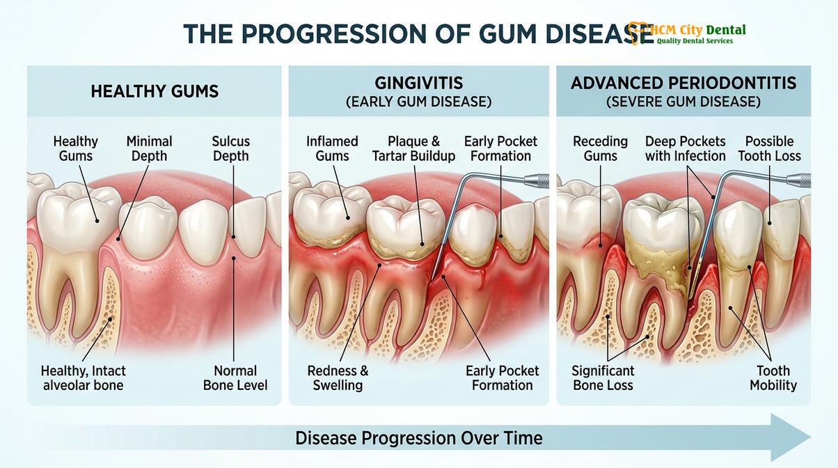Visual illustration of periodontal dentist