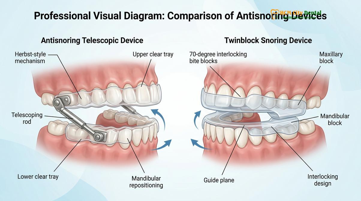Visual description of mandibular advancement device