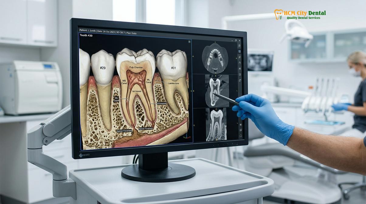 Clinical illustration of Root Canal Procedure Ho Chi Minh City