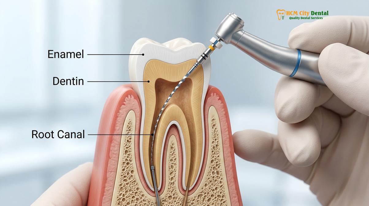 Visual description of Root Canal Procedure Ho Chi Minh City
