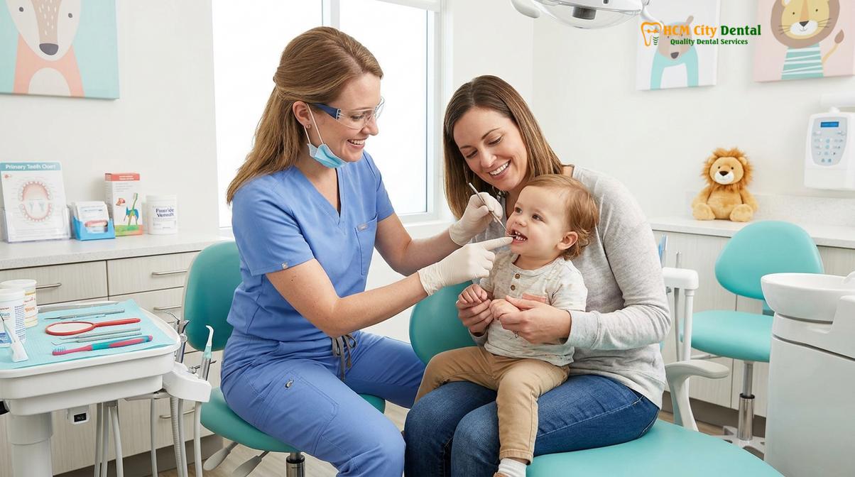Clinical illustration of whats a pediatric dentist