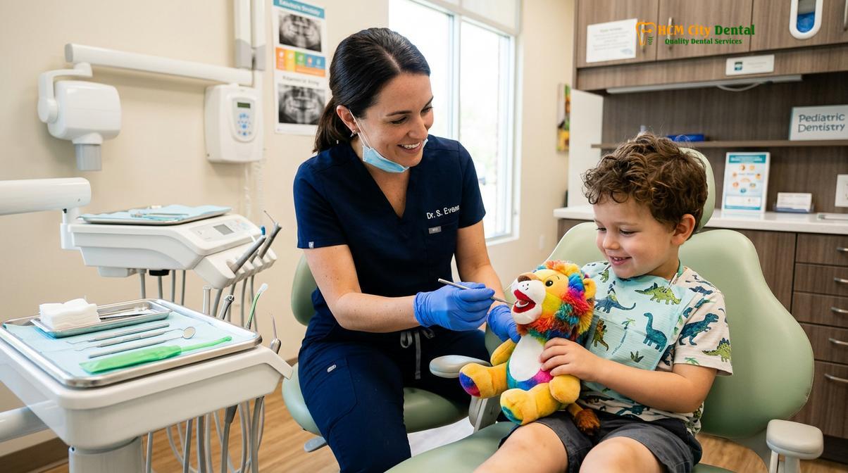 Visual description of whats a pediatric dentist