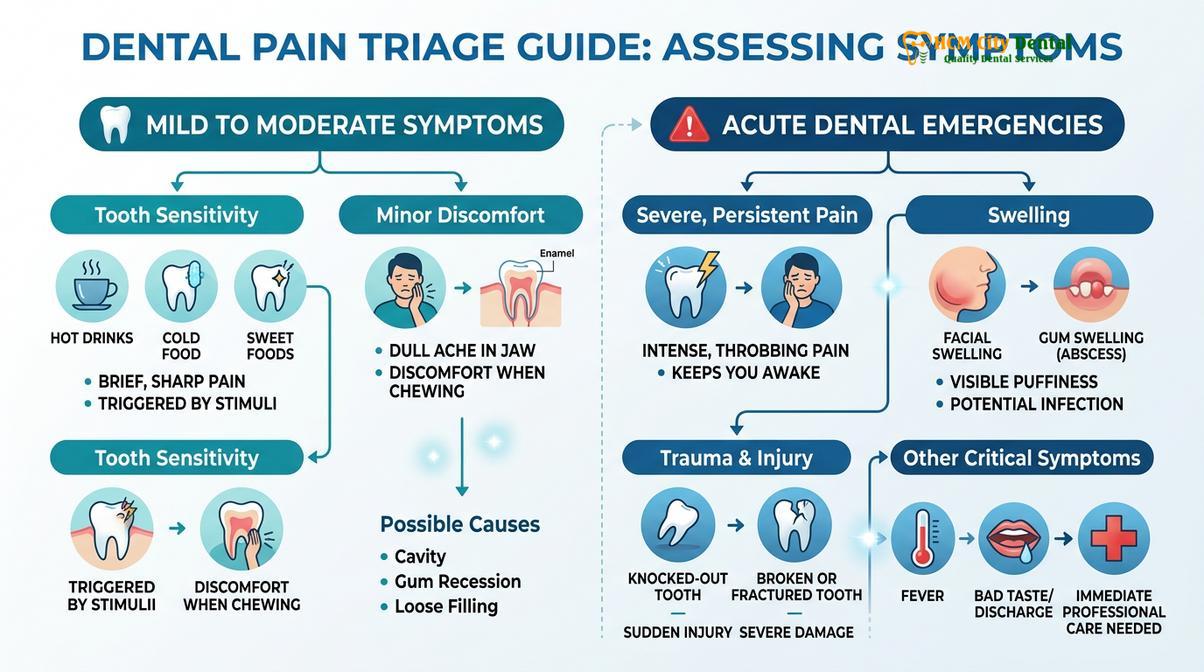 Summary diagram of when is toothache an emergency