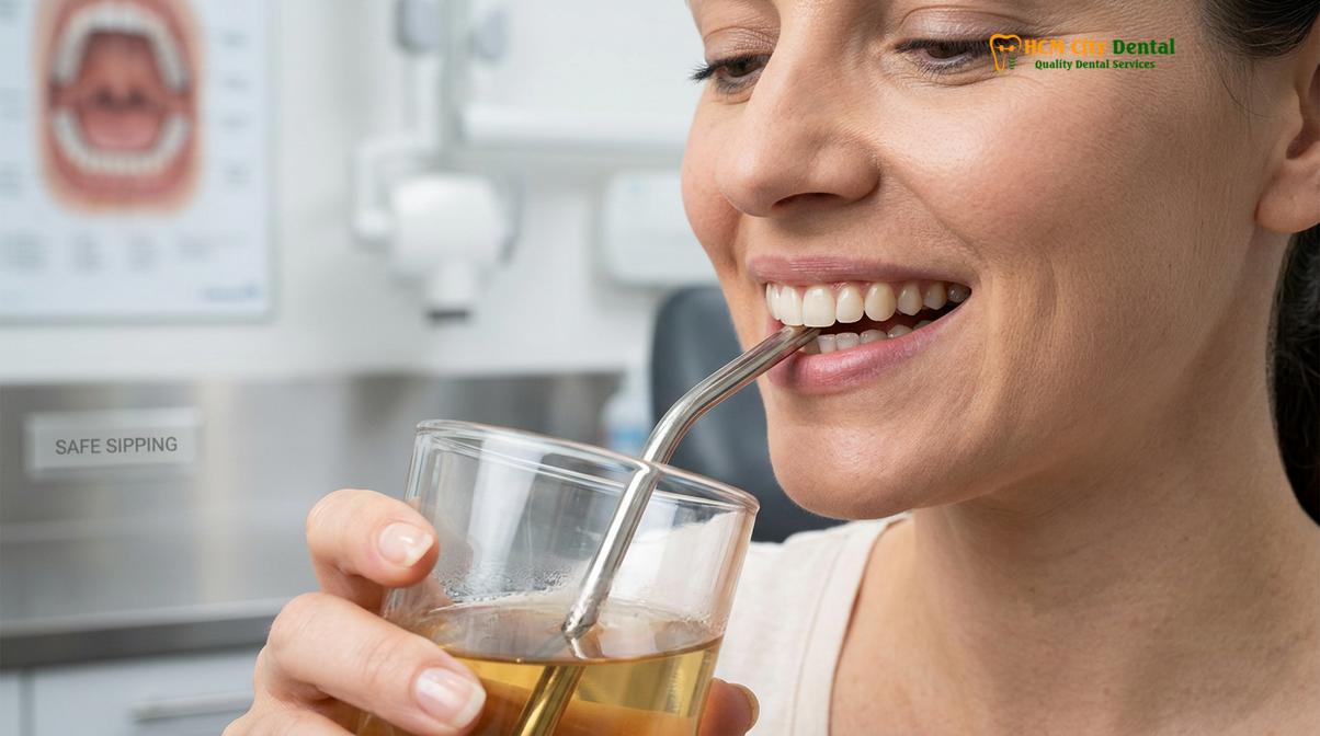 Visual description of white diet after teeth whitening