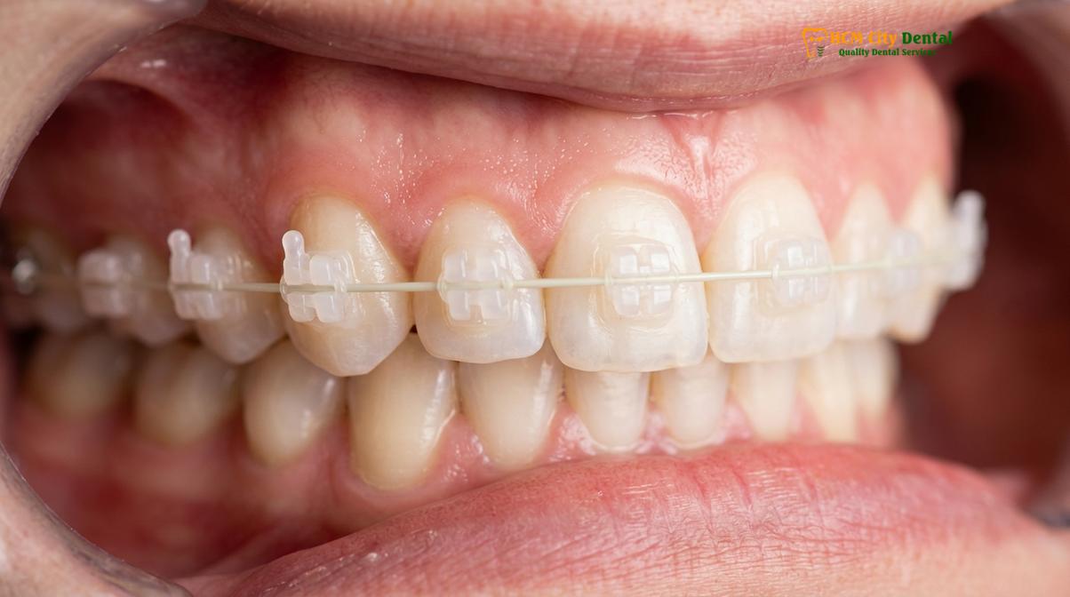 Clinical illustration of white stains after braces