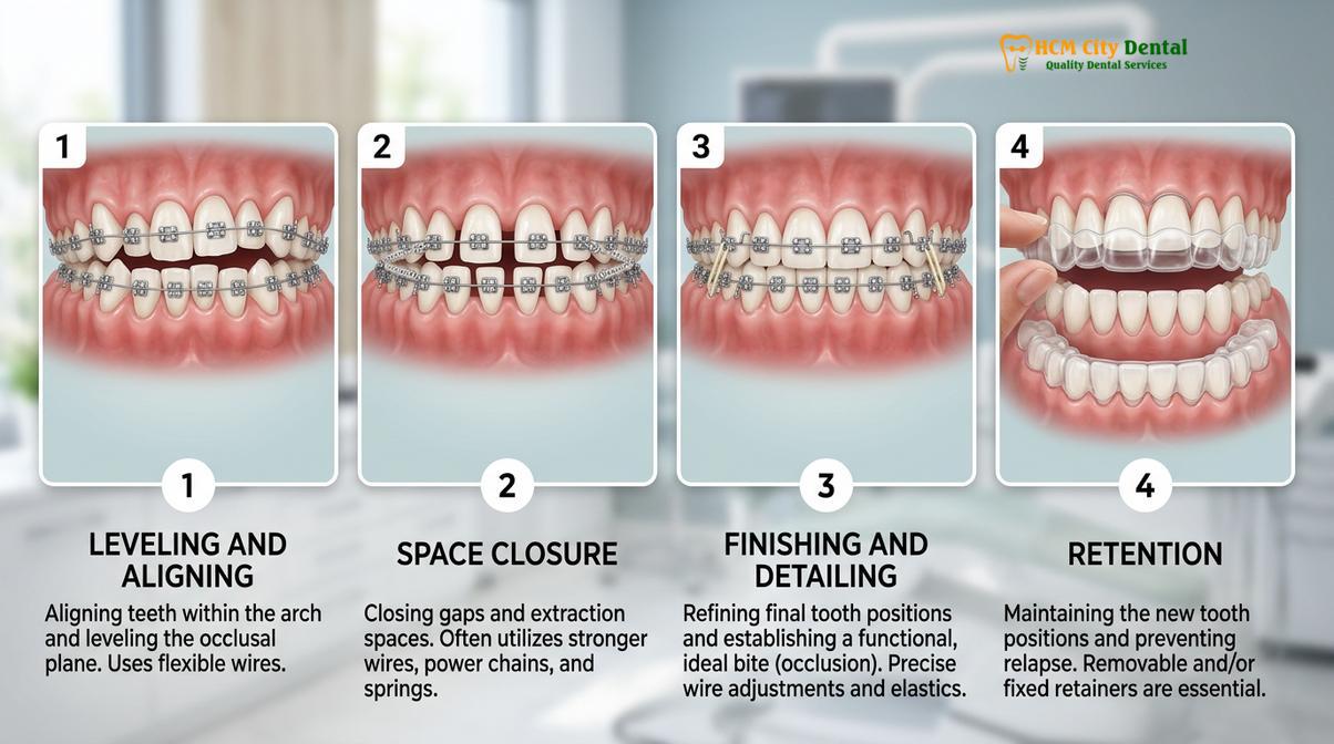 Visual description of white stains after braces