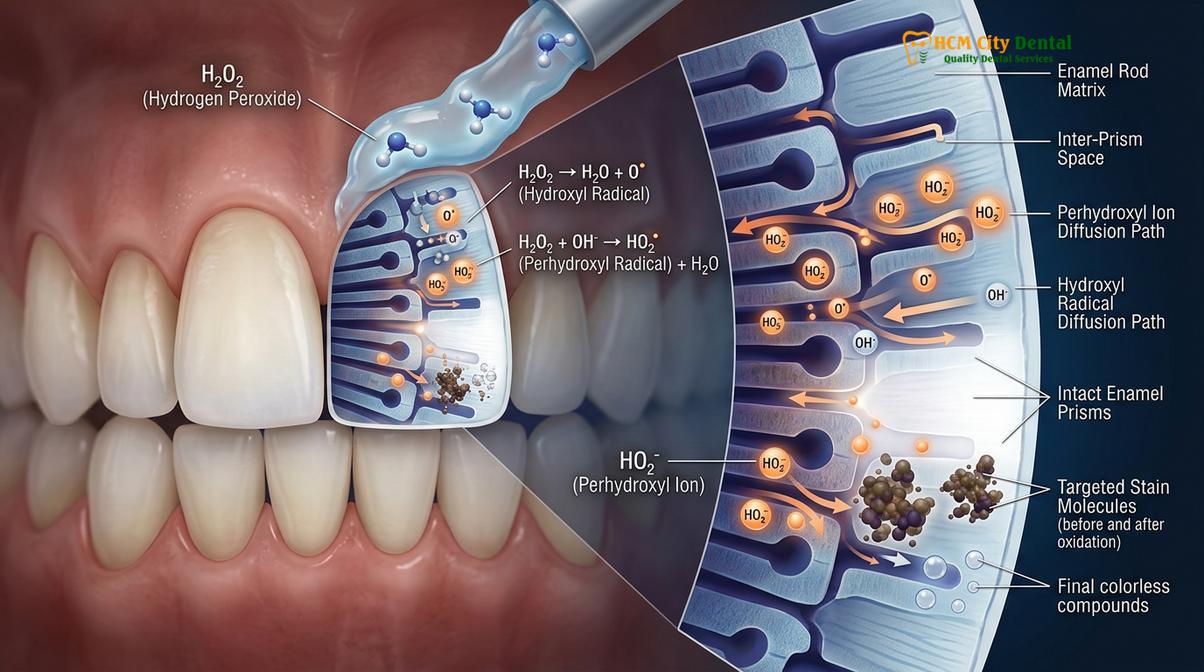 Visual illustration of white dental beauty teeth whitening
