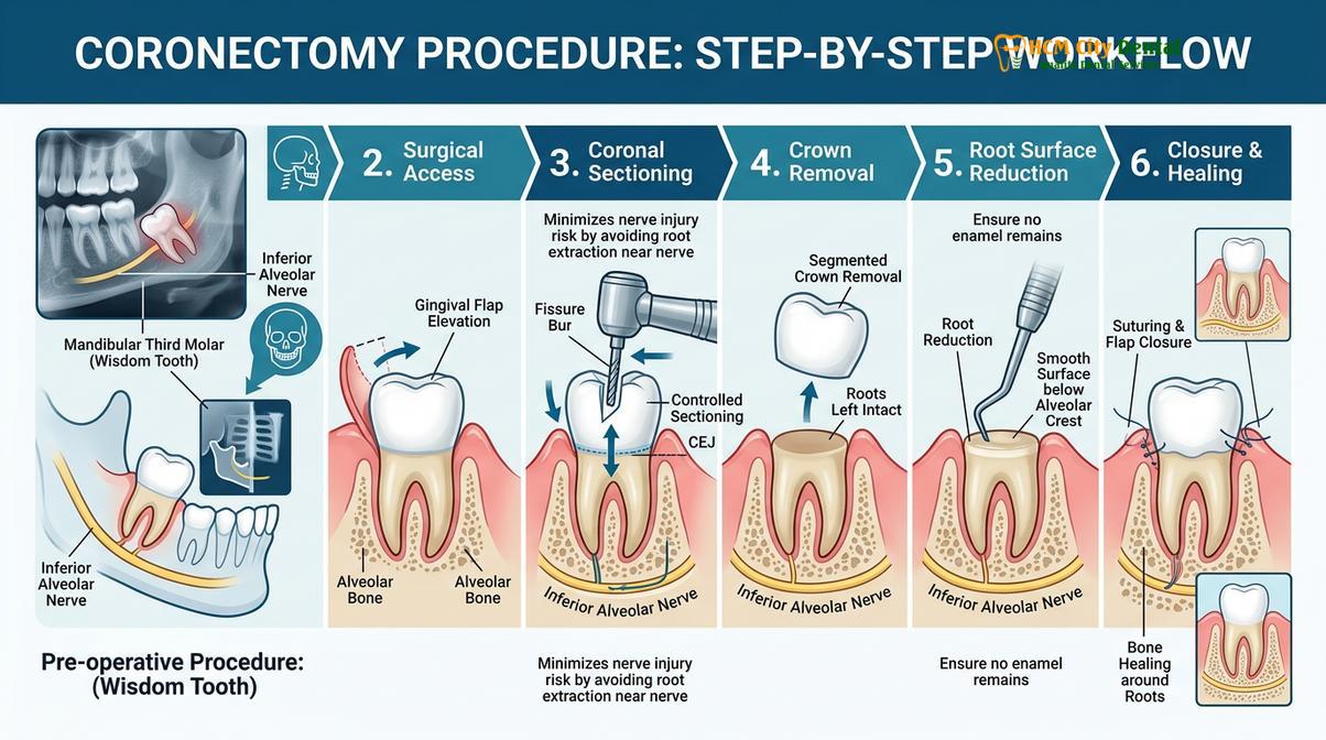 Summary diagram of wisdom teeth extraction nerve risk