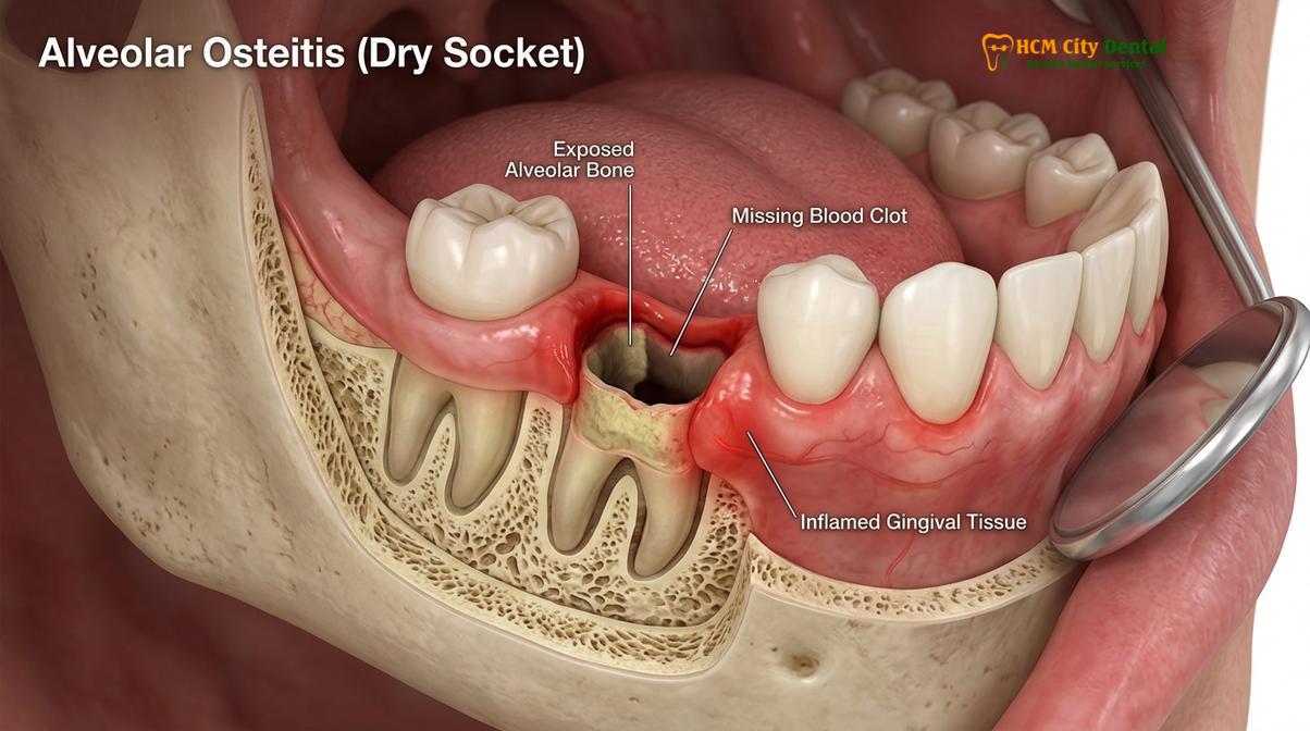 Clinical photography related to bad taste after wisdom teeth removal