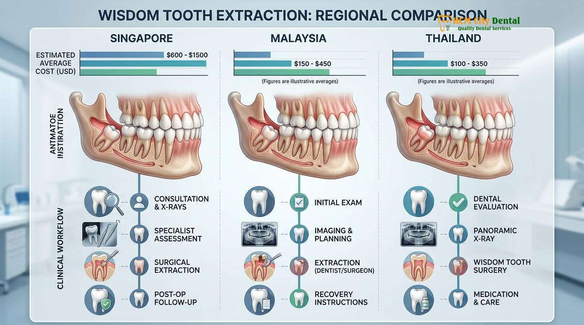 Clinical photography related to wisdom tooth cost vietnam vs thailand malaysia