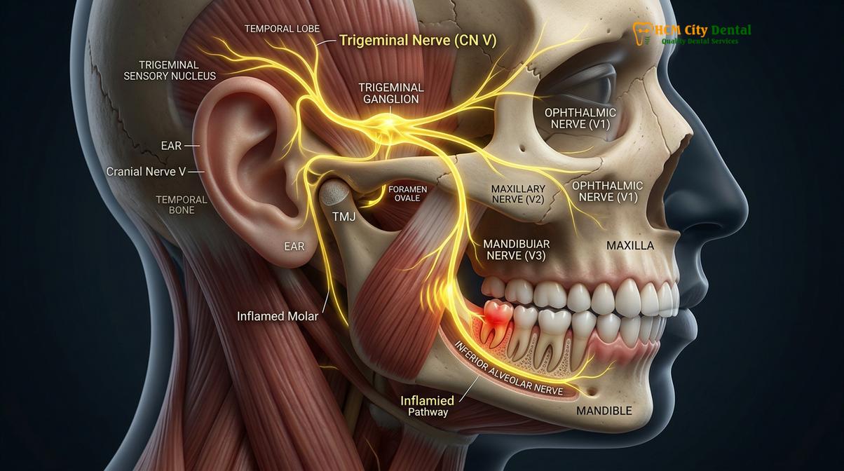 Clinical photography related to wisdom teeth headaches
