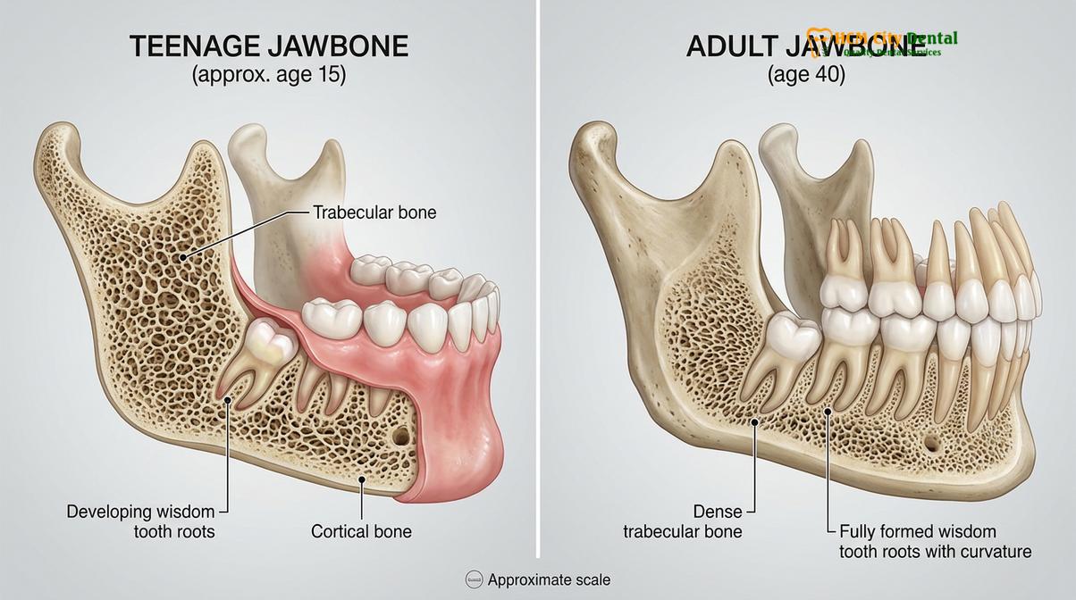 Clinical photography related to wisdom teeth removal at 30 40