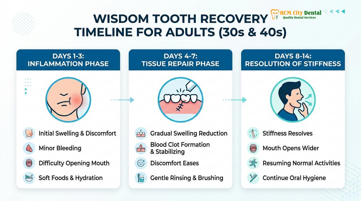 Summary diagram of wisdom teeth removal at 30 40