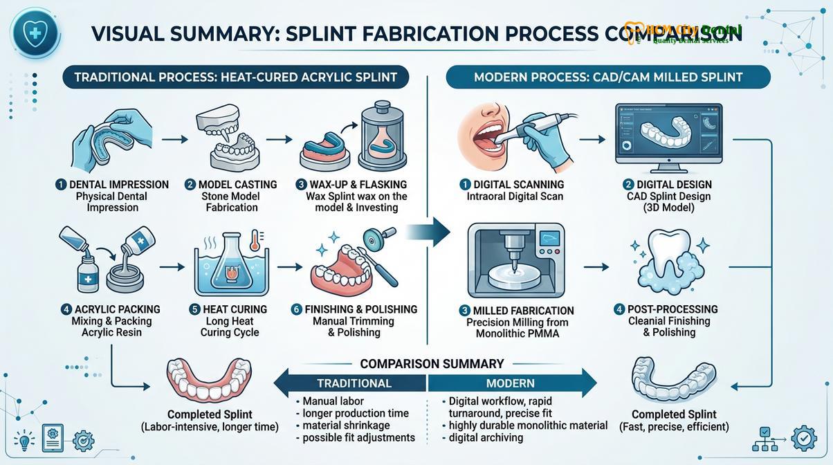 Summary diagram of Acrylic Splint Replacement Saigon