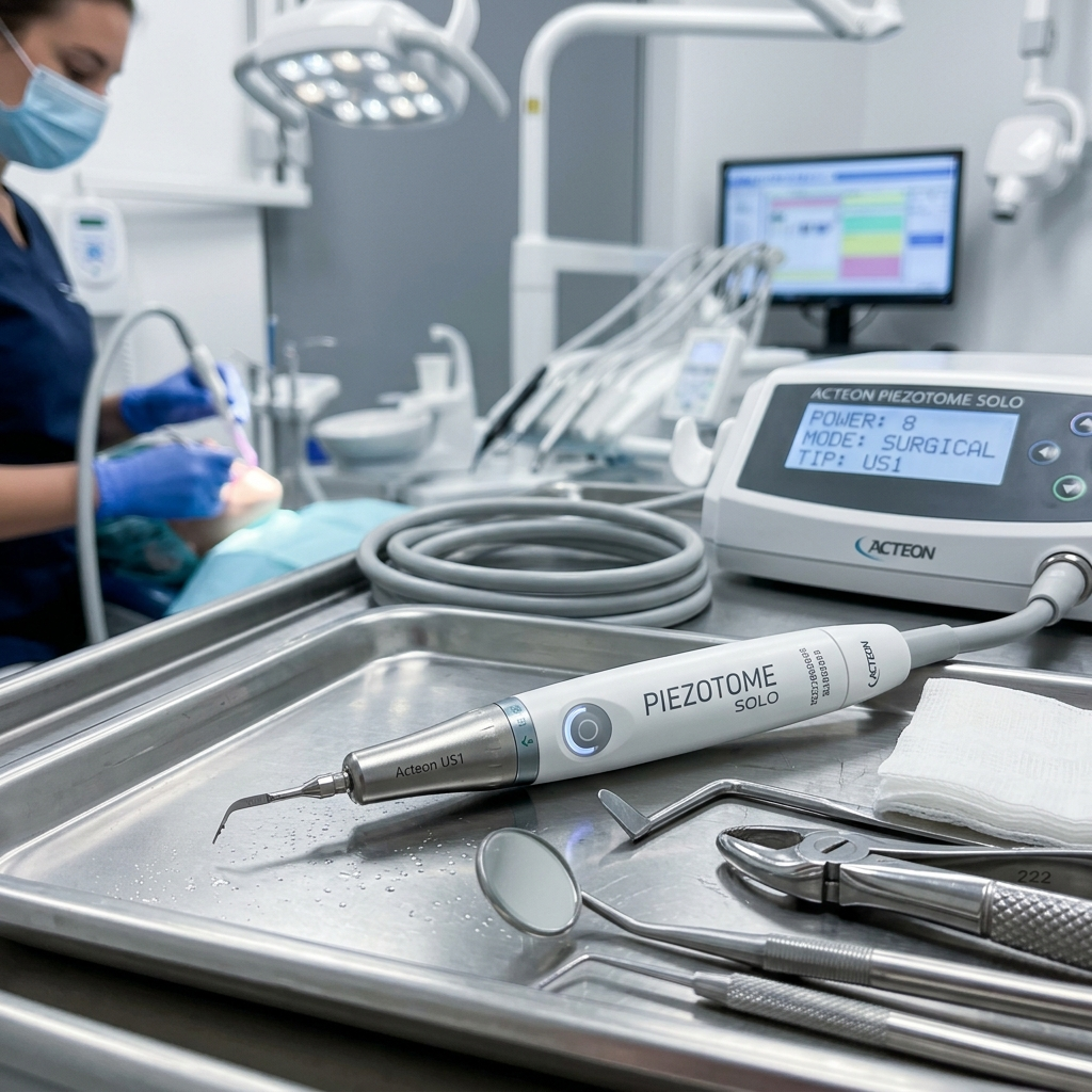 Piezotome ultrasonic surgical instrument on sterile tray