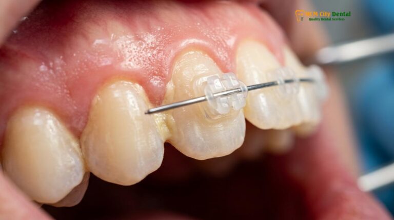 Yellow Stains Around Braces Brackets Prevention | HCMC Dental