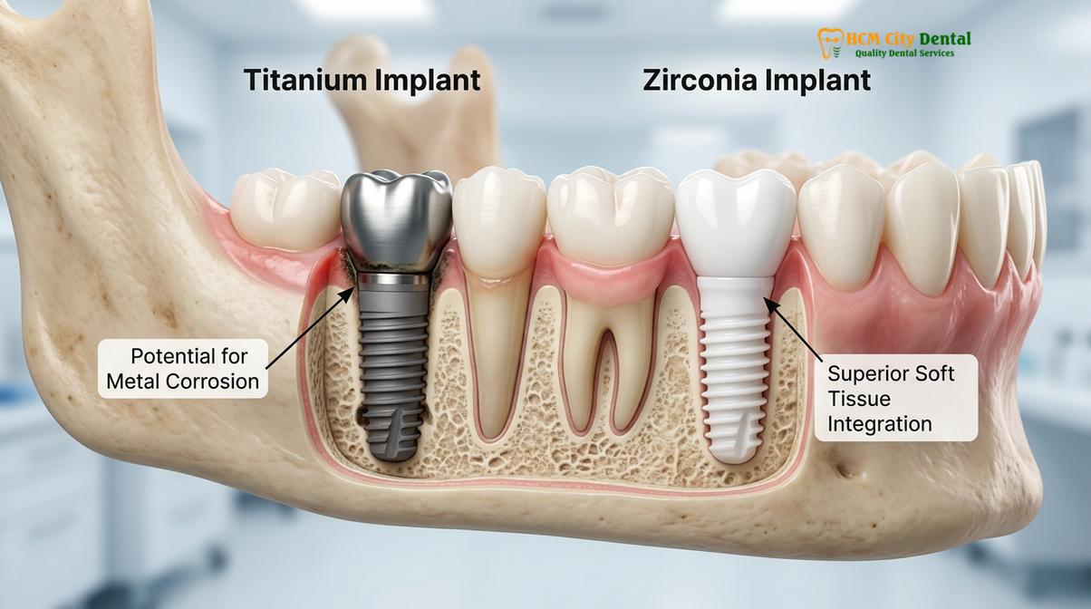 Clinical photography related to zirconia dental implants