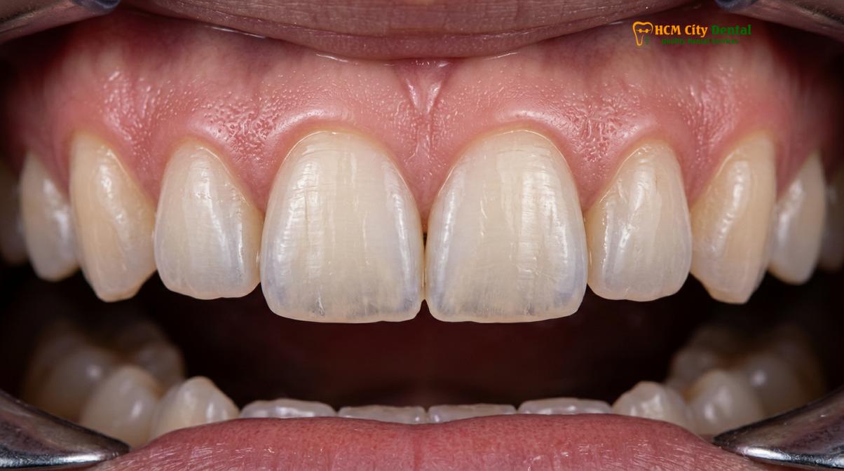 Clinical illustration of zirconia crown