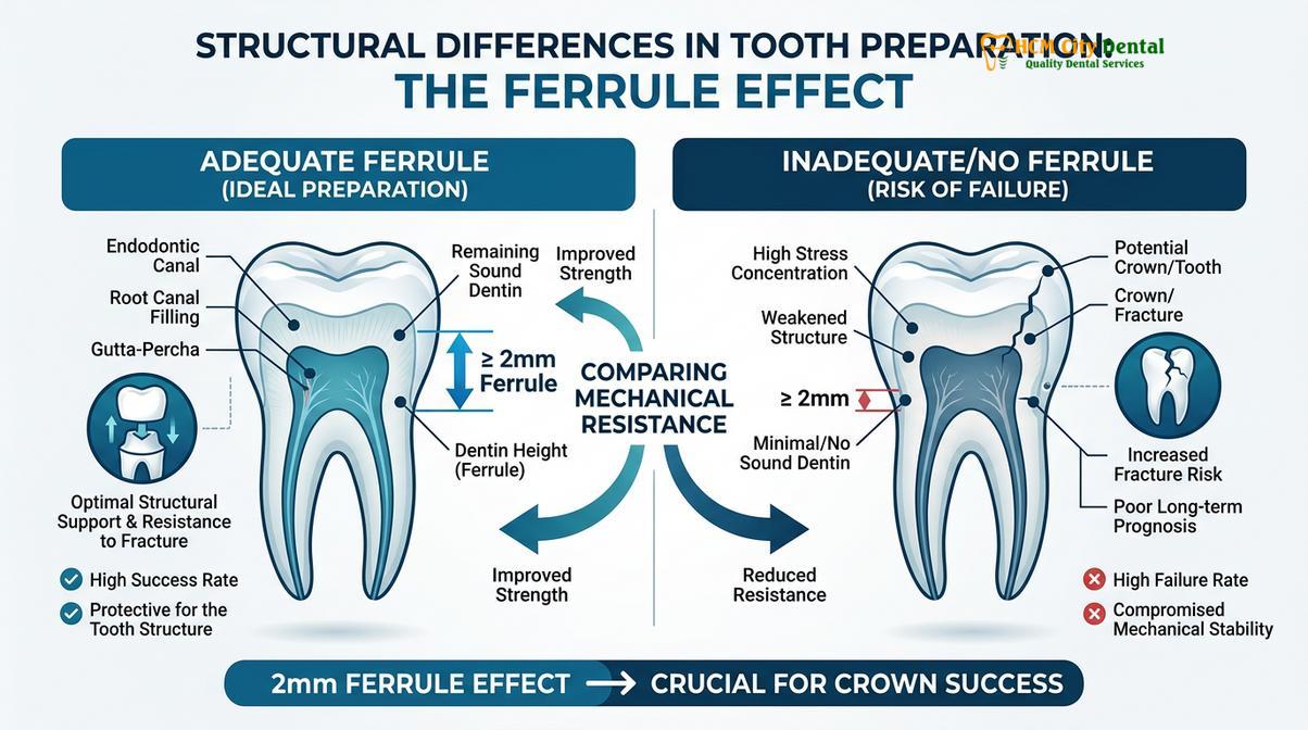 Summary diagram of Zirconia vs Emax Crown Root Canal