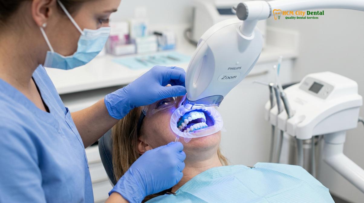 Clinical photography related to zoom vs laser whitening saigon