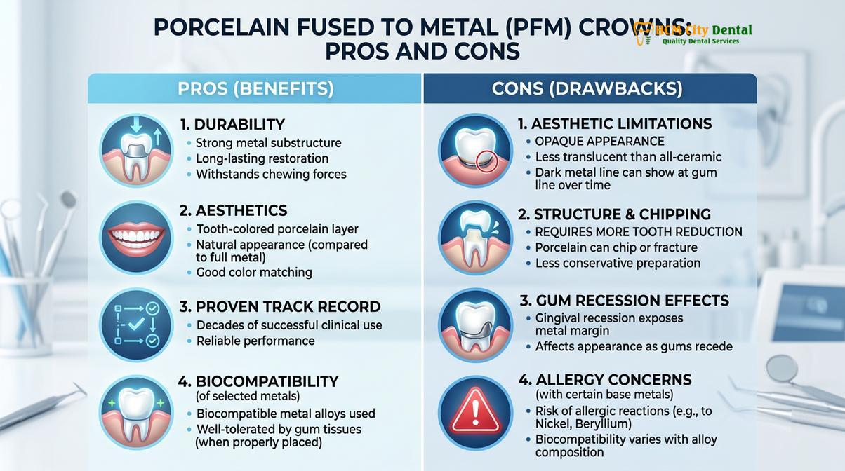 Biocompatibility and potential risks of metal dental restorations