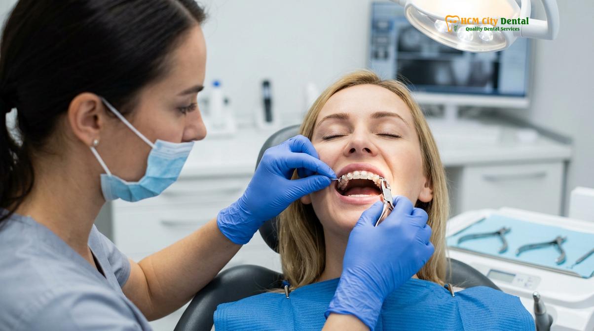 Clinical illustration of can i whiten my teeth with braces