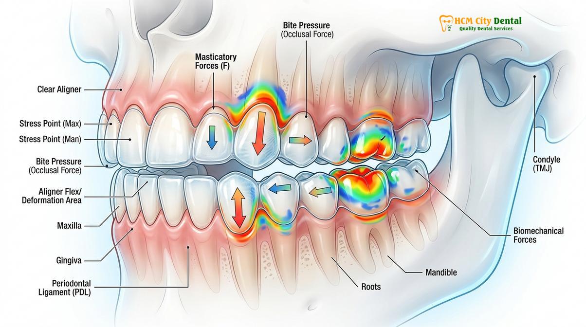 Illustration of can you chew gum with invisalign