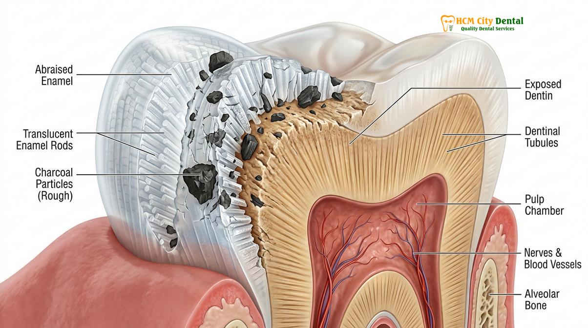Clinical photography related to charcoal teeth whitening
