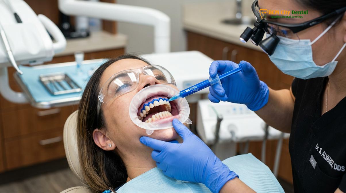 Visual description of charcoal teeth whitening