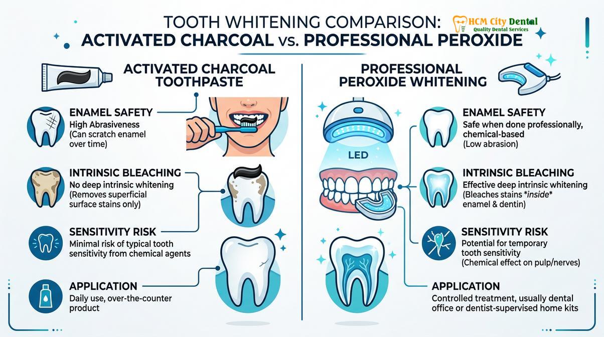 Summary diagram of charcoal teeth whitening