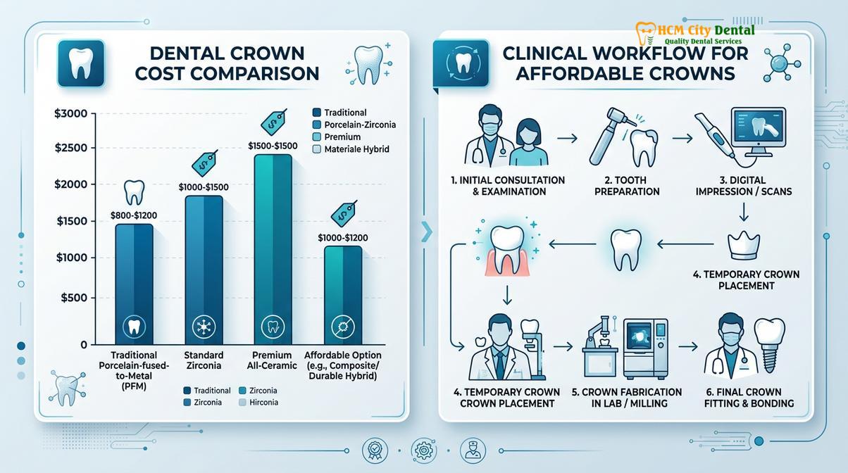 Summary chart of cheap dental crowns